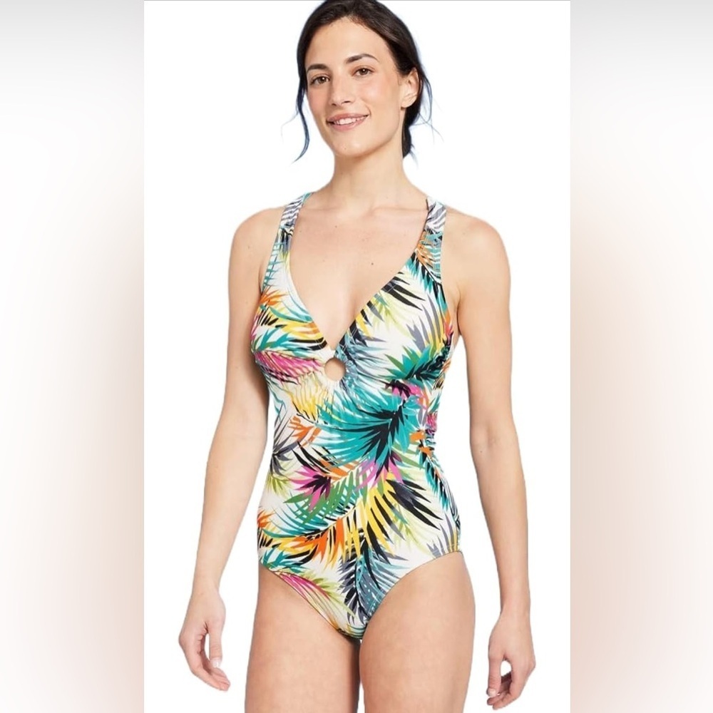 New Shade & Shore size 0-2 One Piece Swimsuit  Multicolor tropical colorful